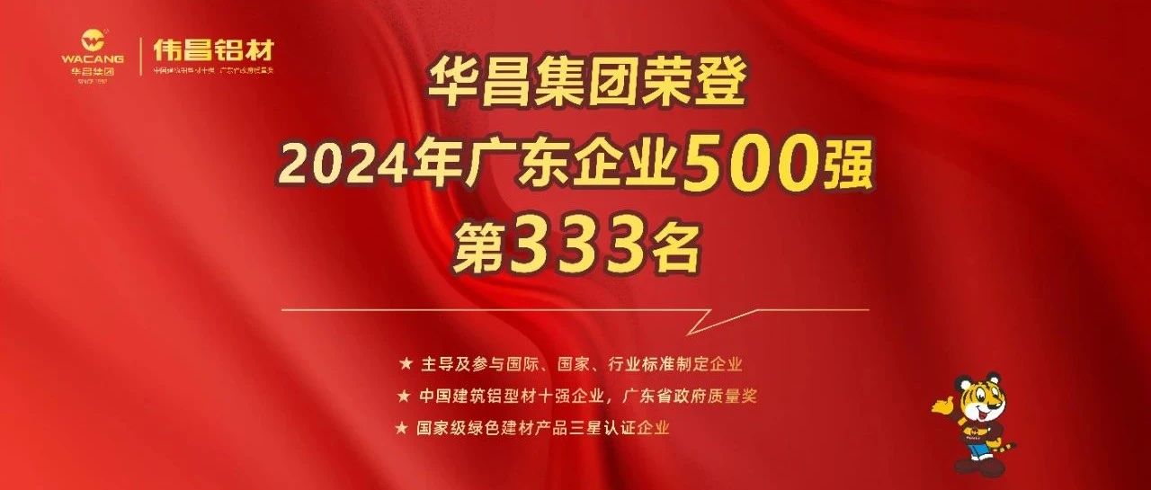 庆幸喜报 | 4008云顶集团集团荣登2024广东企业500强第333名