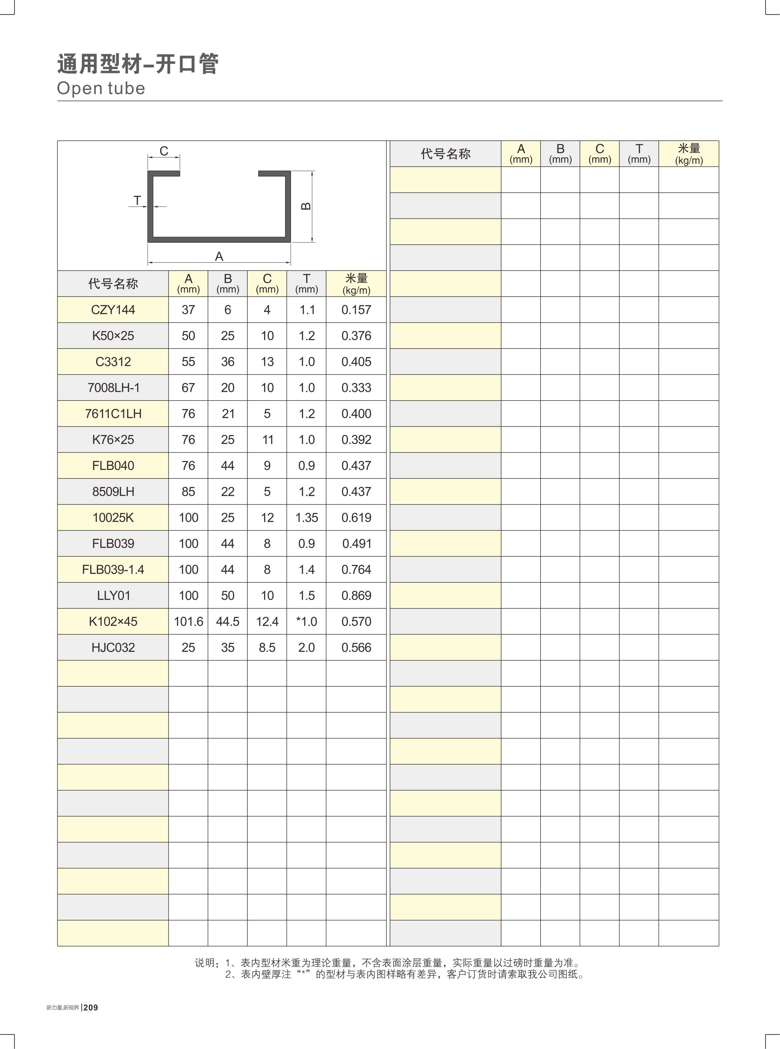 通用型材-开口管